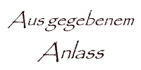 Alle Beiträge "Aus gegebenem Anlass"